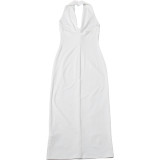 Women Autumn French Sexy Backless Dress