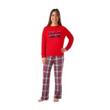 Family Wear Christmas Plaid Print Long Sleeve Top & Pants Pajama Set