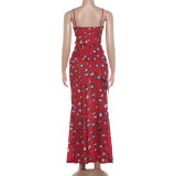 Women Summer Polka Dot Sexy Spaghetti Strap Dress