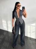 Women Summer Sexy Plaid Sleeveless Shirt Top