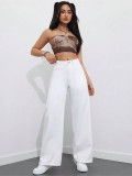 Women Casual Bell Bottom Denim Pants