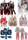 Family Wear Christmas Plaid Letter Print Long Sleeve Top & Pants Pajama Set