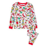 Family Wear Christmas Plaid Print Long Sleeve Top & Pants Pajama Set