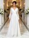 Lace Patchwork Long Slim Waist Elegant Evening Dress Chiffon Wedding Gown