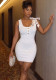 Women’s Summer U Neck Sleeveless Knitted Chic Slim Fit Career Bodycon Dress