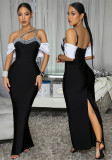 Women’s Elegant Beaded Off Shoulder Evening Gown Formal Party Mermaid Dress