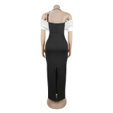 Women’s Elegant Beaded Off Shoulder Evening Gown Formal Party Mermaid Dress