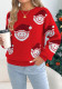 Women’s Fall Winter Santa Claus Jacquard Lantern Sleeve Pullover Christmas Sweater
