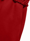 Women Autumn Winter Casual Color Block Top and Wide Leg Pants Two Piece Set