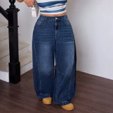 Women Fall American Style Denim Wide Leg Pant