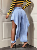 Women Irregular Summer Denim Shorts