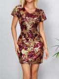 Women Elegant Party Sequin Dress