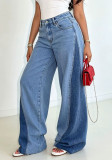 Women Two Tone Patchwork Denim Pant