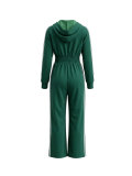 Women Autumn Winter Casual Color Block Top and Wide Leg Pants Two Piece Set