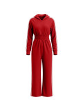 Women Autumn Winter Casual Color Block Top and Wide Leg Pants Two Piece Set