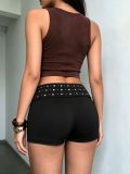 Women Casual Punk Rivet Shorts