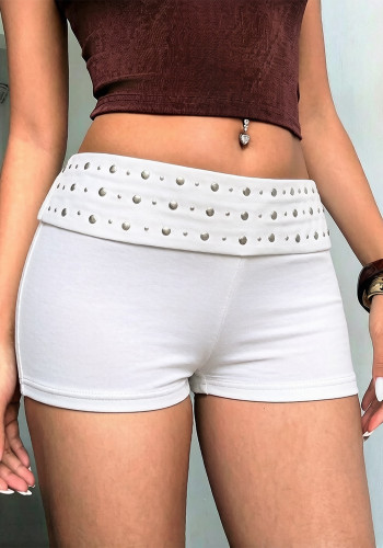 Women Casual Punk Rivet Shorts