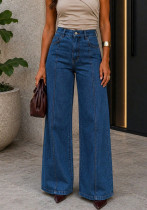 Women Denim Label Patchwork American Casual Pant Women Denim Label Patchwork American Casual Pant
