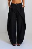Women Fall Casual Double Pleated Wide Leg Dress Pants