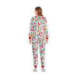 Women Christmas Letter Print Family Wear Long Sleeve Pajama Two Piece Set