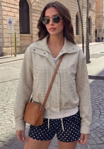 Women Plaid Casual Baseball Jacket Women Plaid Casual Baseball Jacket