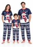 Women Christmas Letter Print Family Wear Long Sleeve Pajama Two Piece Set