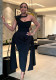 Women Slash Shoulder Hollow Streamer Dress