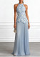 Women Halter Neck Sleeveless Pleated Dress