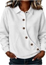 Women Autumn Winter Irregular Solid Button Top Women Autumn Winter Irregular Solid Button Top