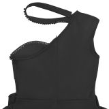 Women Slash Shoulder Hollow Streamer Dress