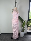 Women’s Fall Chic Formal Party Sexy Elegant Slim Waist Bodycon Maxi Dress