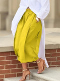 Women’s Casual Solid Color Wide Leg Cropped Pants