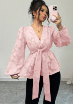 Women’s Spring Fall Fashion Sexy Semi-See-Through Long Sleeve V-Neck Shirt Women’s Spring Fall Fashion Sexy Semi-See-Through Long Sleeve V-Neck Shirt