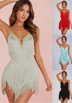 Women’s Party Fringe Strap Zip-Up Fashion Mini Dress Women’s Party Fringe Strap Zip-Up Fashion Mini Dress