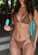 Women’s Solid Color Sexy Beach Two-Piece Bikini Swimsuit