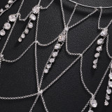 Women’s Chic Mesh Fringe Headband Rhinestone Hair Chain Bridal Headpiece