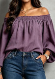 Women’s Sexy Off Shoulder Elastic Loose Fit Long Sleeve Shirt