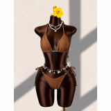 Women’s Solid Color Sexy Beach Two-Piece Bikini Swimsuit