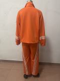 Women’s Fall Winter Casual Hooded Zip-Up Loose Drawstring Pants Two-Piece Set