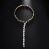 Women’s Fashion Fringe Style Rhinestone Pendant Choker Necklace