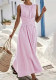 Women’s Summer Casual Holiday Striped Cross Ruched Maxi Dress
