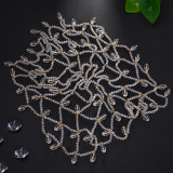 Women’s Mesh Hair Chain Sparkling Rhinestone Teardrop Pendant Bridal Headband