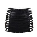 Women’s Sexy Hollow-Out Faux Leather Rivet Stretch Bodycon Mini Skirt