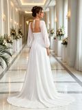 Women’s Long Sleeve V-Neck Lace Wedding Dress