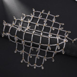 Women’s Mesh Hair Chain Sparkling Rhinestone Teardrop Pendant Bridal Headband