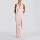 Women’s Fall Chic Formal Party Sexy Elegant Slim Waist Bodycon Maxi Dress