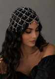 Women’s Mesh Hair Chain Sparkling Rhinestone Teardrop Pendant Bridal Headband