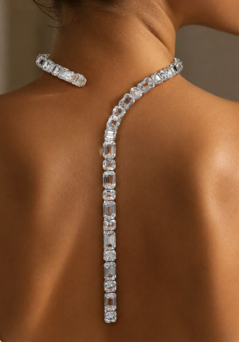 Women’s Fashion Fringe Style Rhinestone Pendant Choker Necklace