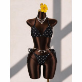 Women’s Polka Dot Sexy Tie-Front Bikini Beach Swimsuit