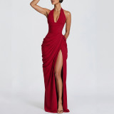 Women’s Fall Chic Formal Party Sexy Elegant Slim Waist Bodycon Maxi Dress